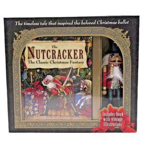 THE NUTCRACKER Keepsake Set The Classic Christmas Fantasy Book + Wooden Figurine